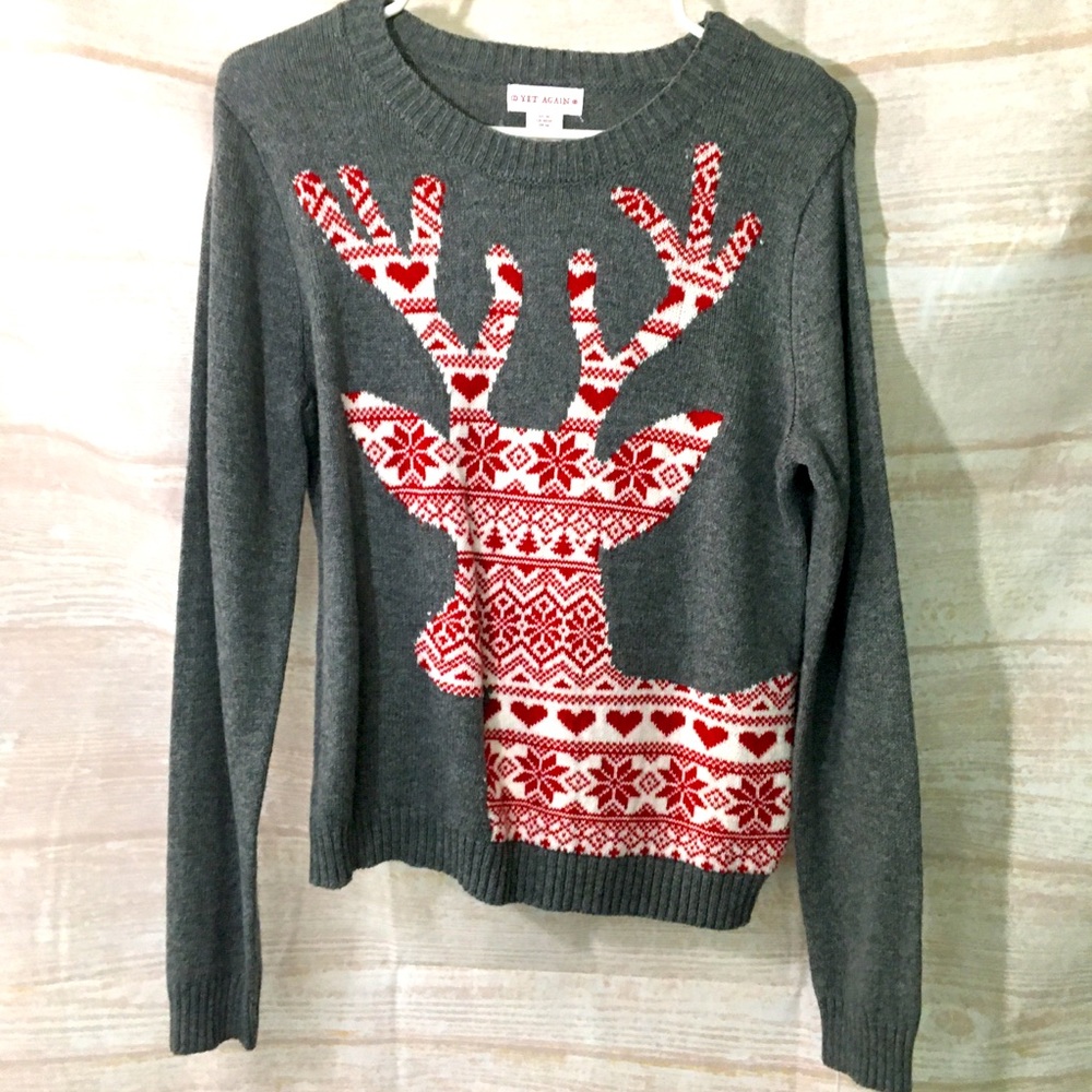 Yet Again Holiday Deer Sweater Girls